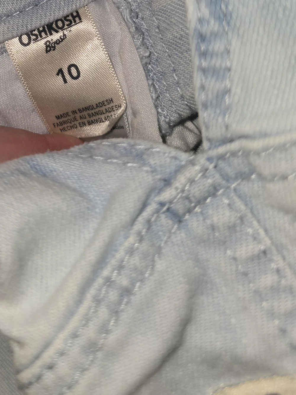 OshKosh B'gosh Blue White Wash Denim Overall Skirt & Other Clothing Lot Sz 10